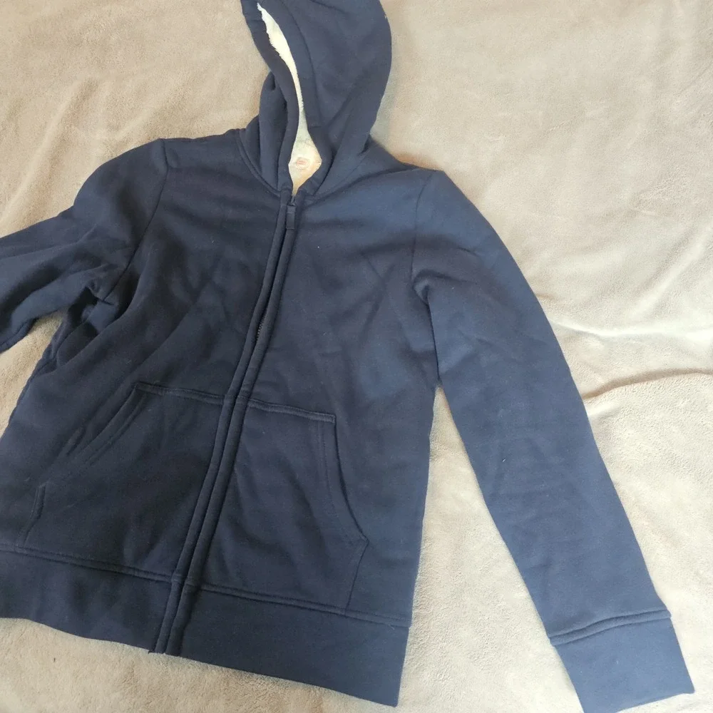 Wonder Nation Boys Sherpa‎ Lined Hoodie Jacket Navy Size XL